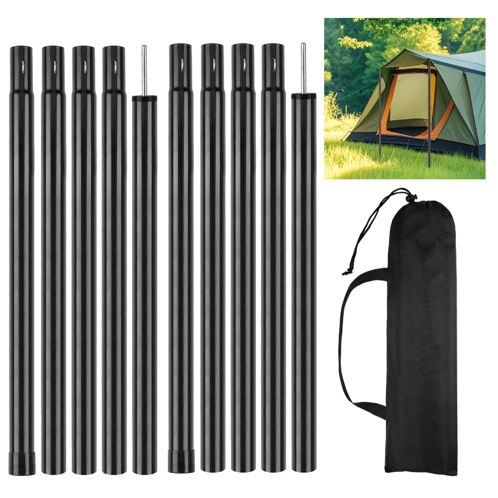 Set of 2 Tent Poles for Tarp Adjustable Camping Tarp Poles Collapsible Tent Pole for Backpacking Hiking Awning Canopy Shelter