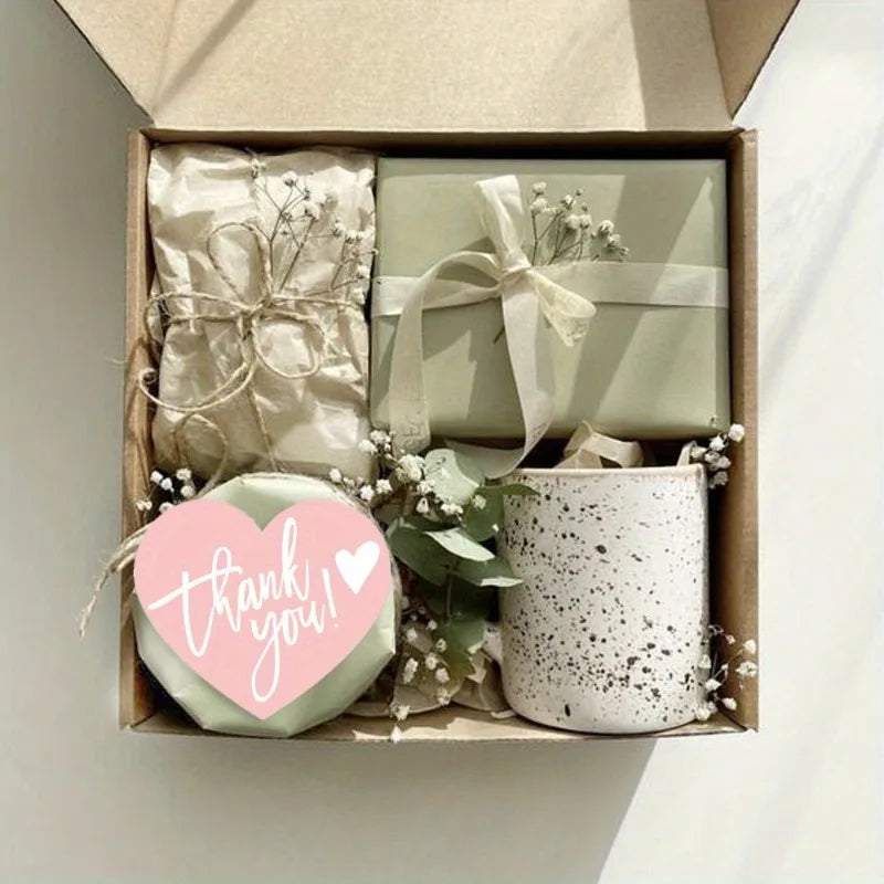 30/50Pcs 5 StylesPink Heart Shaped Thank You Tags - 'Thank You for Supporting My Small Business' Paper Gift Greeting Cards