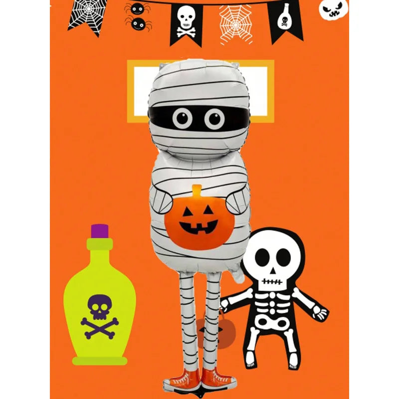 46*17in Halloween Bandage Pumpkin Mummy Balloons, Scary Party Decorations, Spooky Halloween Supplies, Perfect for Horror Parties