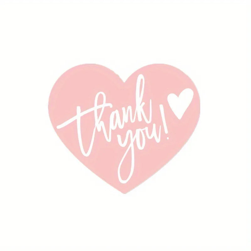 30/50Pcs 5 StylesPink Heart Shaped Thank You Tags - 'Thank You for Supporting My Small Business' Paper Gift Greeting Cards