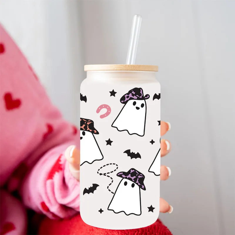 3D UV DTF Transfers Stickers, 16oz, Cup Wraps, Halloween Printed for DIY Glass Ceramic Metal Leather, Etc. D5666