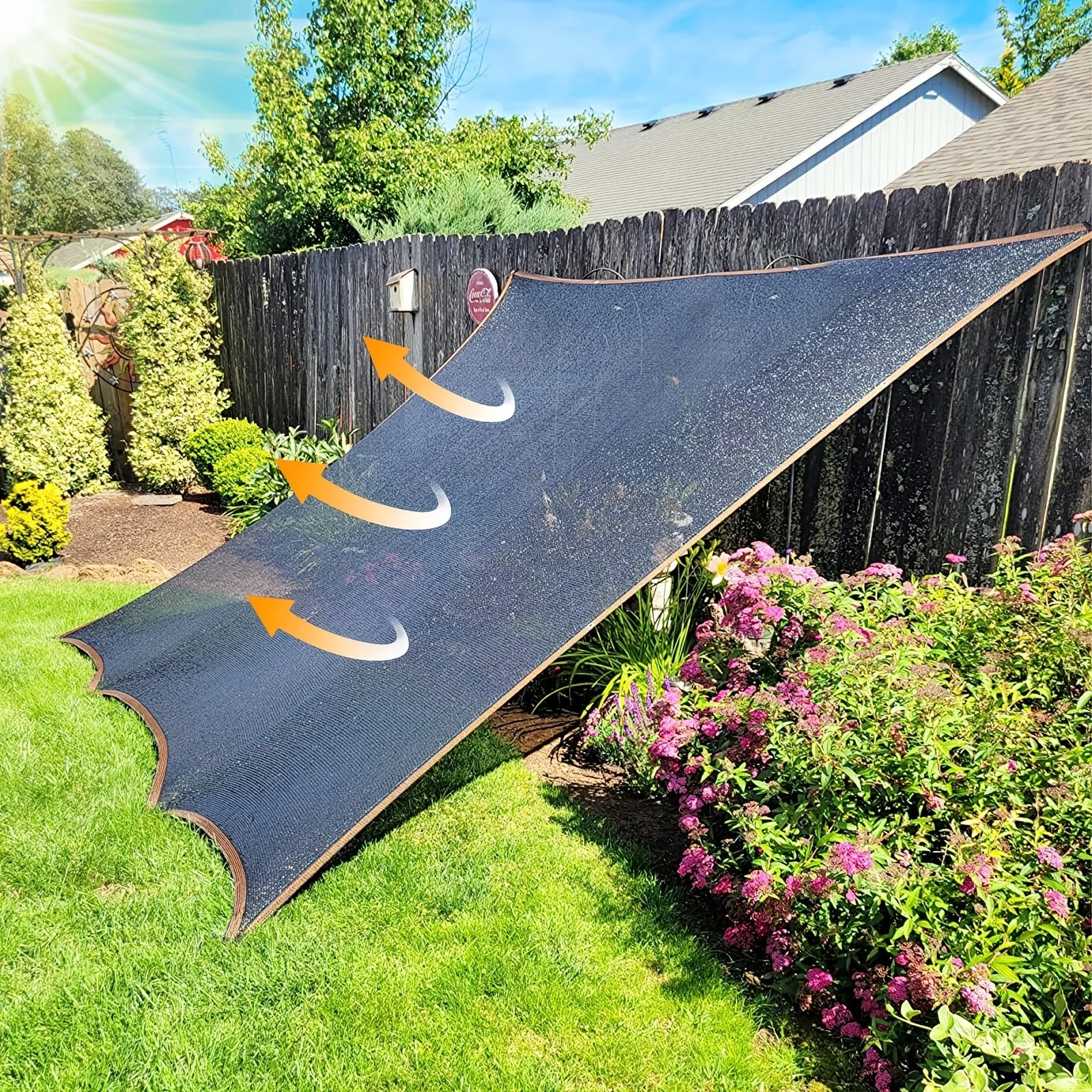 Professional - Grade Sunshade Net Cloth Set - 85% Efficient Sun - Shading Rate, with Matching Hanging Ropes! The Black Encrypted