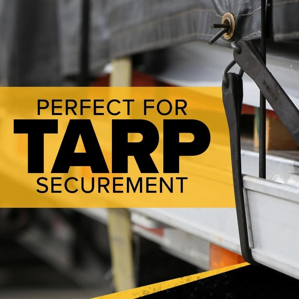 Free Delivery-21 Inch Rubber Bungee Cords with S-Hooks (50 Pack), 32 Inch Stretch, Rubber Tarp Straps with Hooks for Flatbed