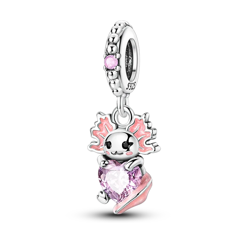 Original Charms Bead 925 Sterling Silver Inlaid Zirconium Bowknot Love Heart Balloon Pendants Fit Bracelet DIY Jewelry Marking