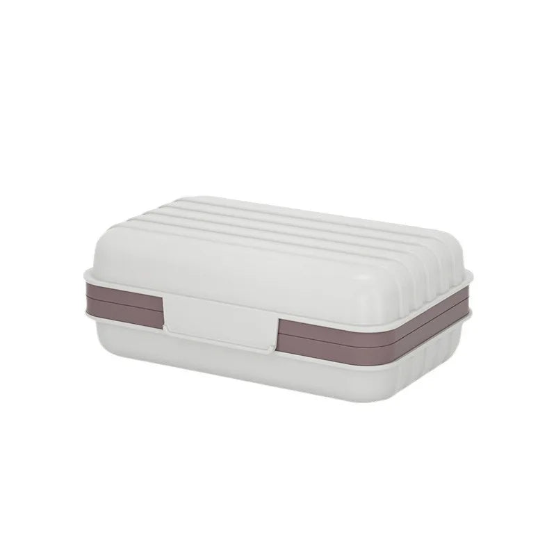 1PC Plastic Soap Dish with Lid Travel Bathroom Soap Holder Compact Soap Box Keeps Dry Hygienic Storage for Bathroom Accessories