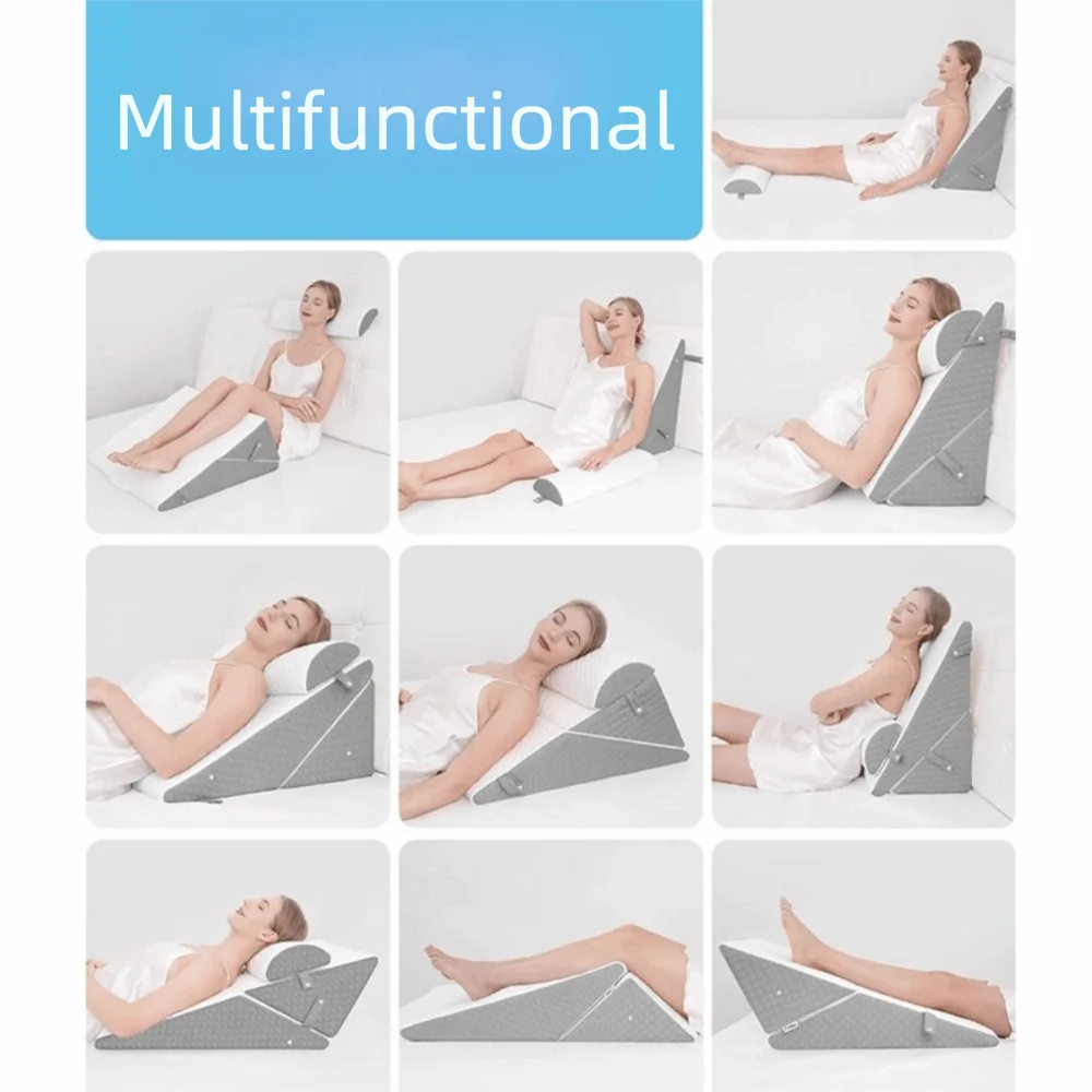 Comfortable Multifunctional Wedge Pillows Adjustable Sponge Lumbar Support Pillow Triangle Back Cushion