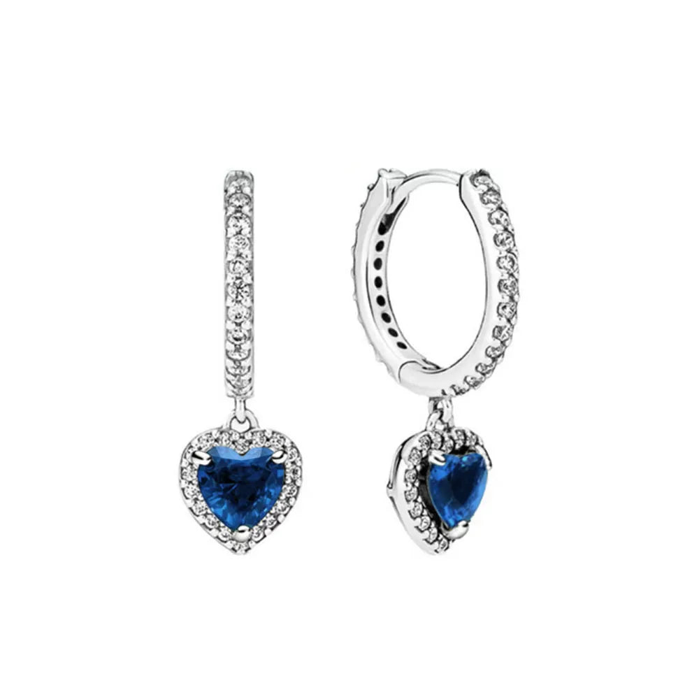 2025Hot Selling 925 Sterling Silver Heart-Shaped Colored Zircon Exquisite Earrings, Suitable For Girls' Charming Jewelry Gifts