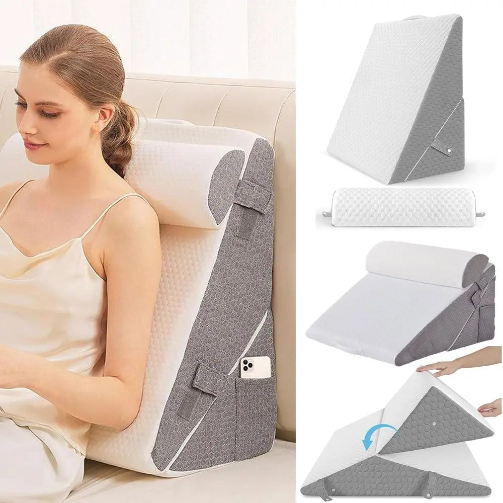 Comfortable Multifunctional Wedge Pillows Adjustable Sponge Lumbar Support Pillow Triangle Back Cushion