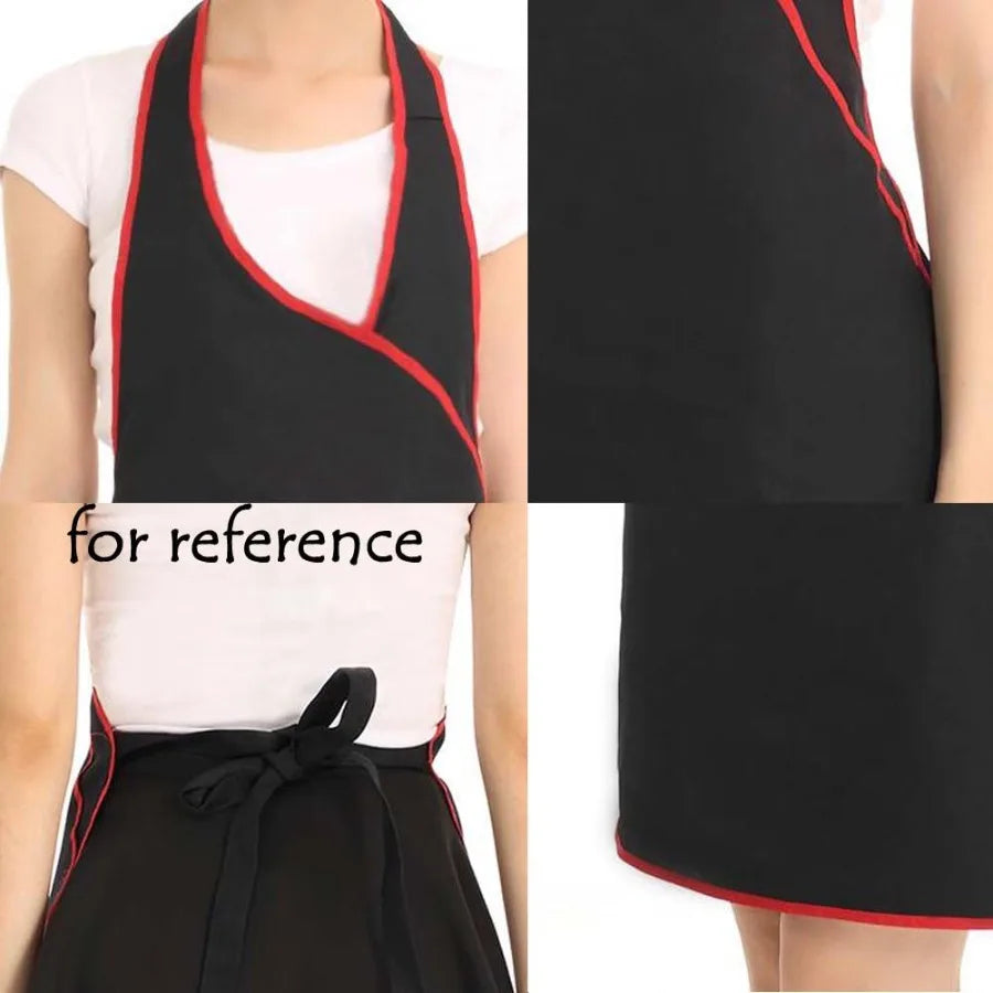 [Black] Durable Aprons Cafe Aprons Sleeveless Working Apron for Men 30.7 inches