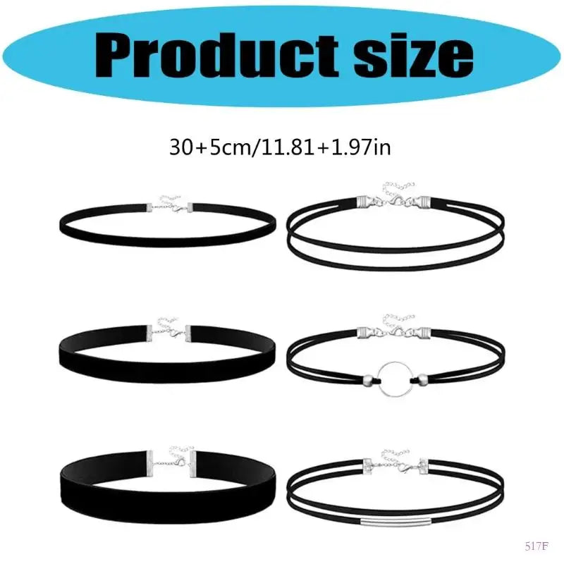 517F Adjustable Double Layer Black Textile Necklace Stylish Layering Piece For Trendy Outfits