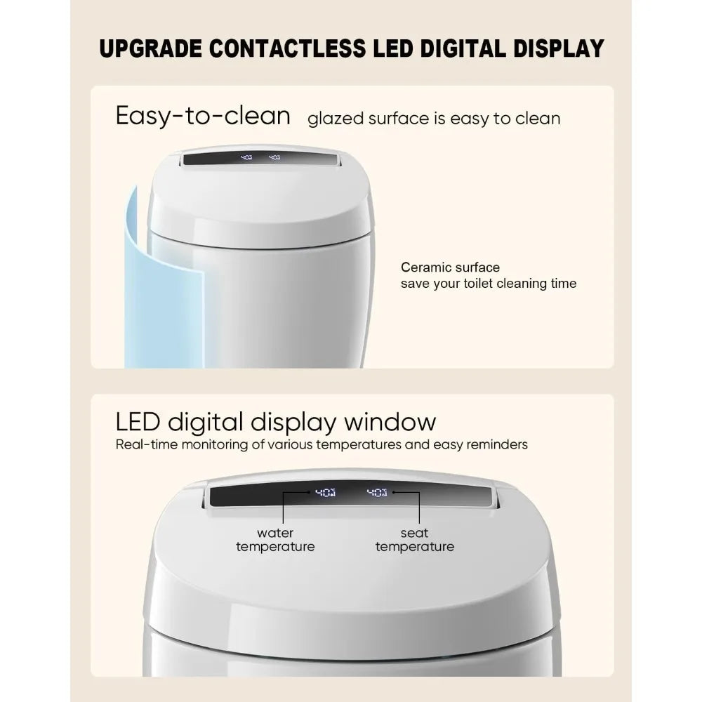 Free Delivery - Smart Toilet,Tankless Toilets with Warm Water Sprayer and Dryer, Foot Sensor Operation,Bidet with Heated Seat