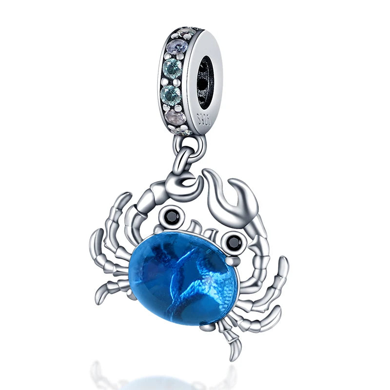Ocean Trendy 925 Silver Dolphin Crab Boat Beach Charms Beads Fit 3mm Original Bracelets DIY Thoughtful Fine Jewelry Making Gifts