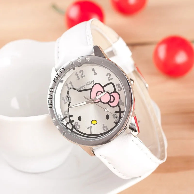 Sanrio Hello Kitty Watchwatch Cartoon Girl Watches Waterproof Simple Watch Kawaii Anime Clock Woman Quartz Watche Gift Clock