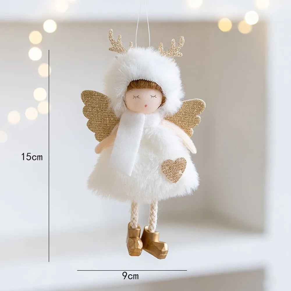 Angel Girl Christmas Angel Doll Drop Ornaments Hanging Pendant Plush Toy Pendant Old Man Snowman Party Gift Xmas Tree Pendant