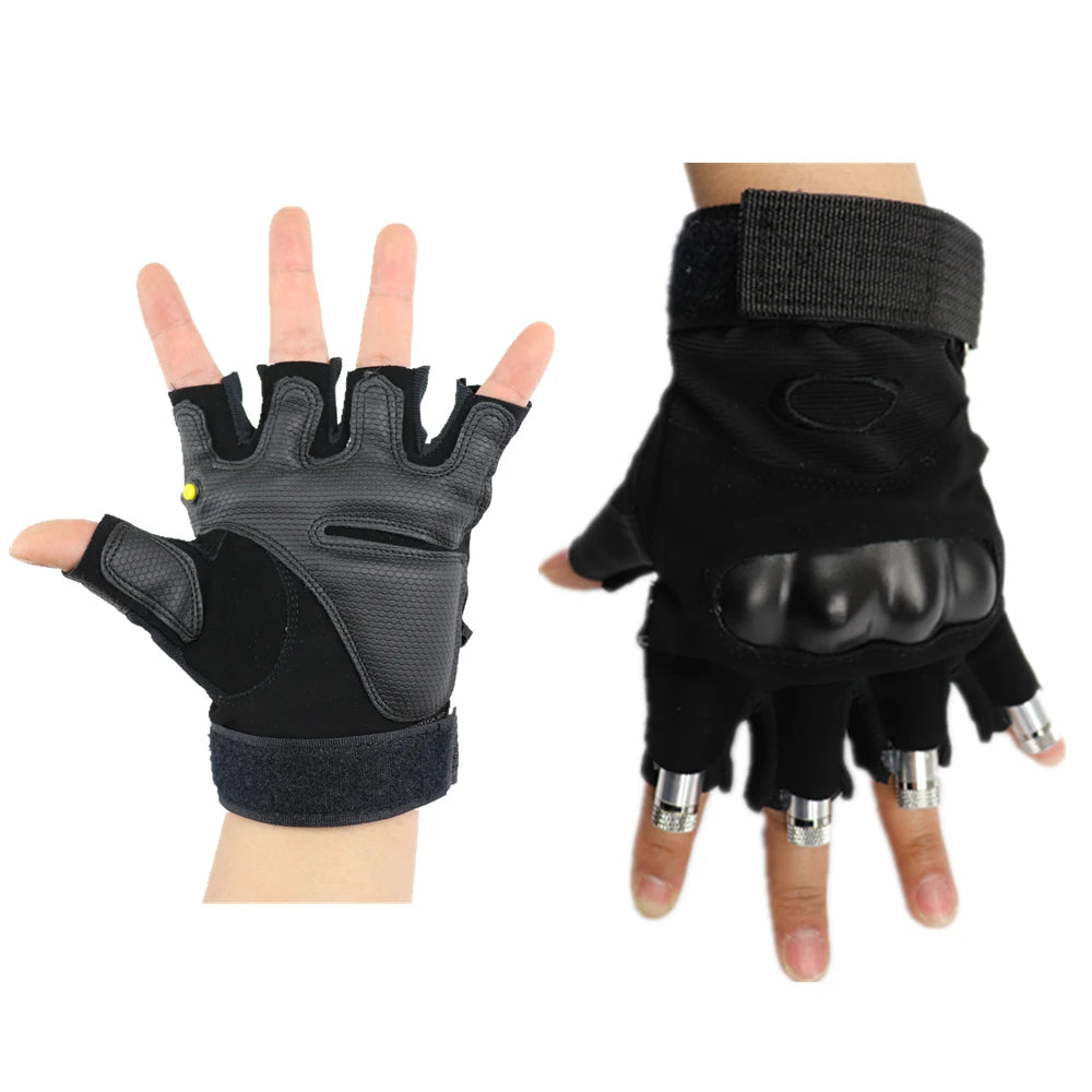 Sky Star RGB Laser Gloves Color Lazer Mitten Ray Glove Rave LED Flash Finger Palm Light Dress Up LED Robot Suit