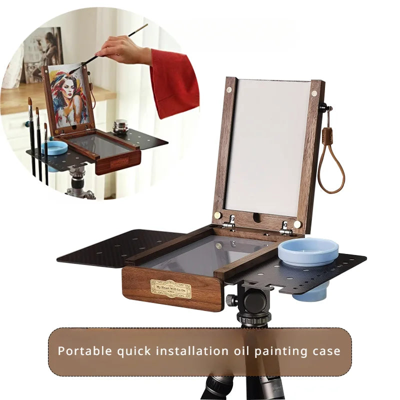 Wooden Foldable Portable Quick Installation Art Student Outdoor Sketch Special Multi-functional Folding Travel Oil Painting box