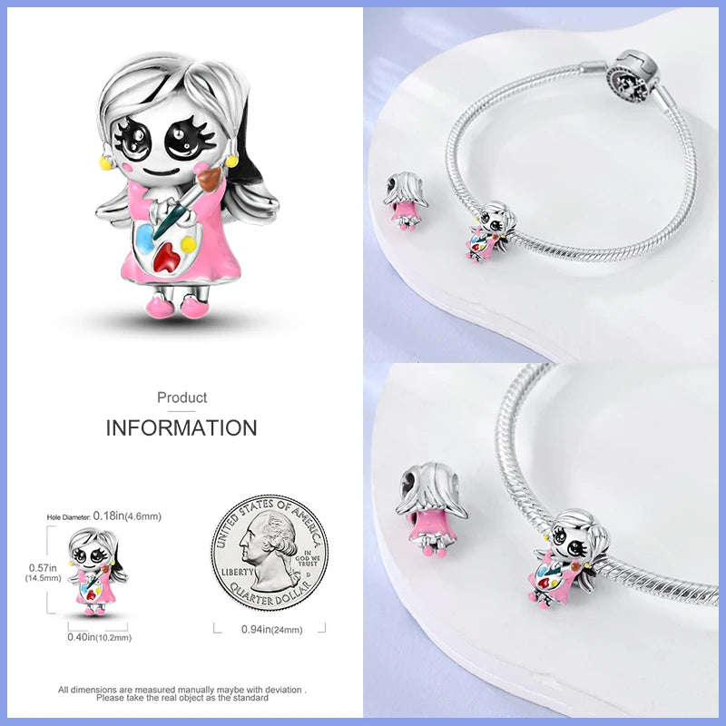 new in Real 925 Sterling Silver Boys and Girls Bicycle Charms Beads Fit Qikaola 925 Original Bracelets Fine DIY Jewelry Making