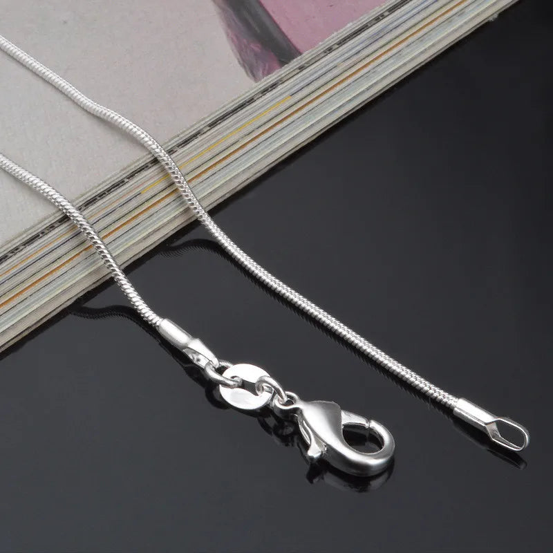 925 Sterling Silver Chain Fashion Sliver Necklace High Quality Snake Chain For Men And Women