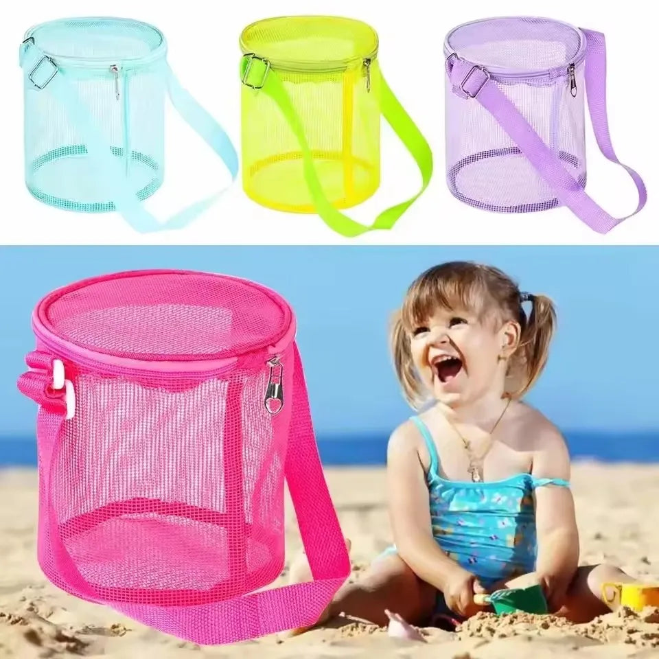 Net Yarn Shell Storage Bag Beach Three-dimensional Circle Dredging Bucket Toys Finishing Collection Bag