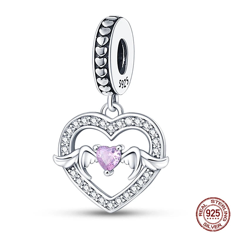 925 Sterling Silver Romantic Heart Series Charms Beads Fit Qikaola 925 Original Bracelet DIY Mother's Day Jewelry Gifts