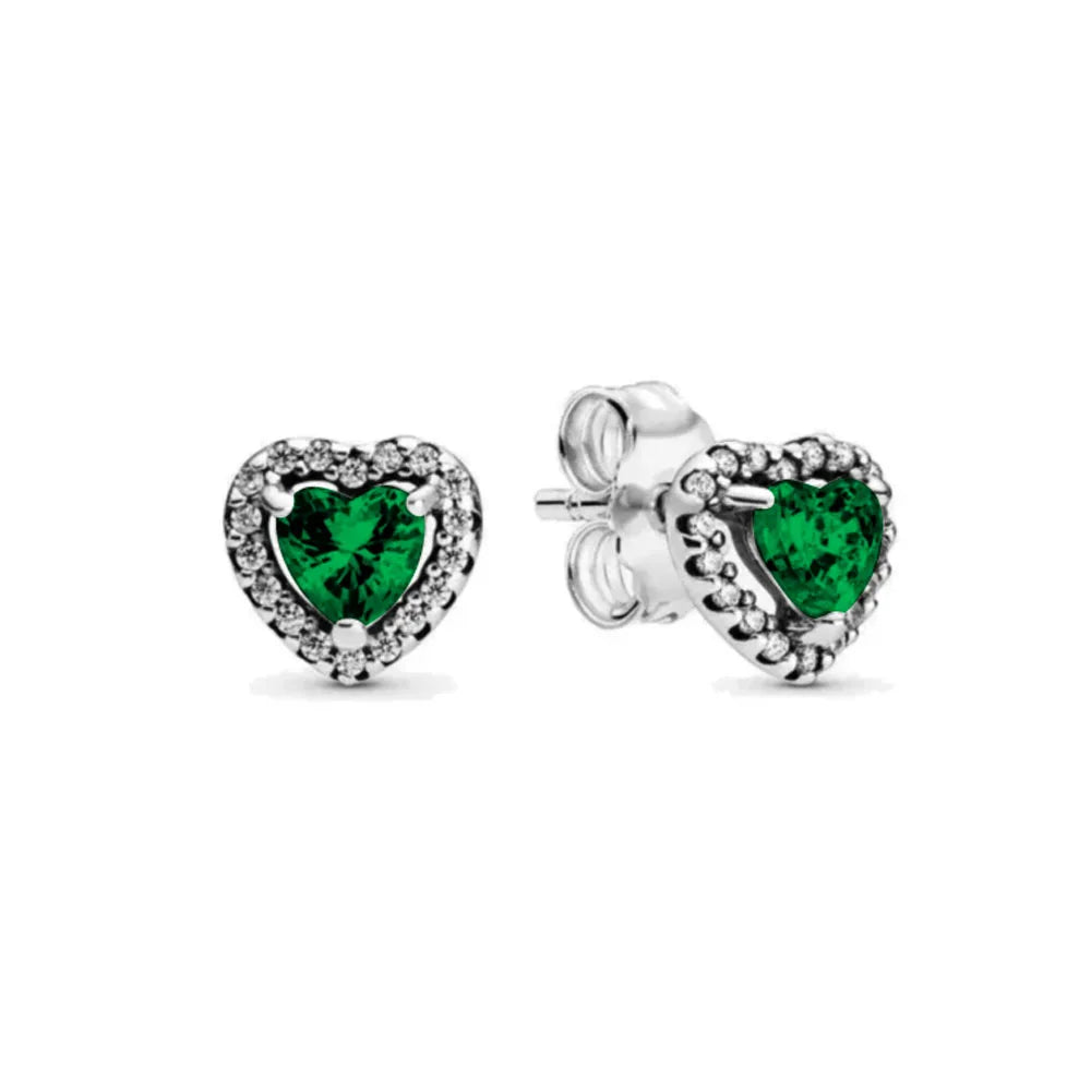 2025Hot Selling 925 Sterling Silver Heart-Shaped Colored Zircon Exquisite Earrings, Suitable For Girls' Charming Jewelry Gifts