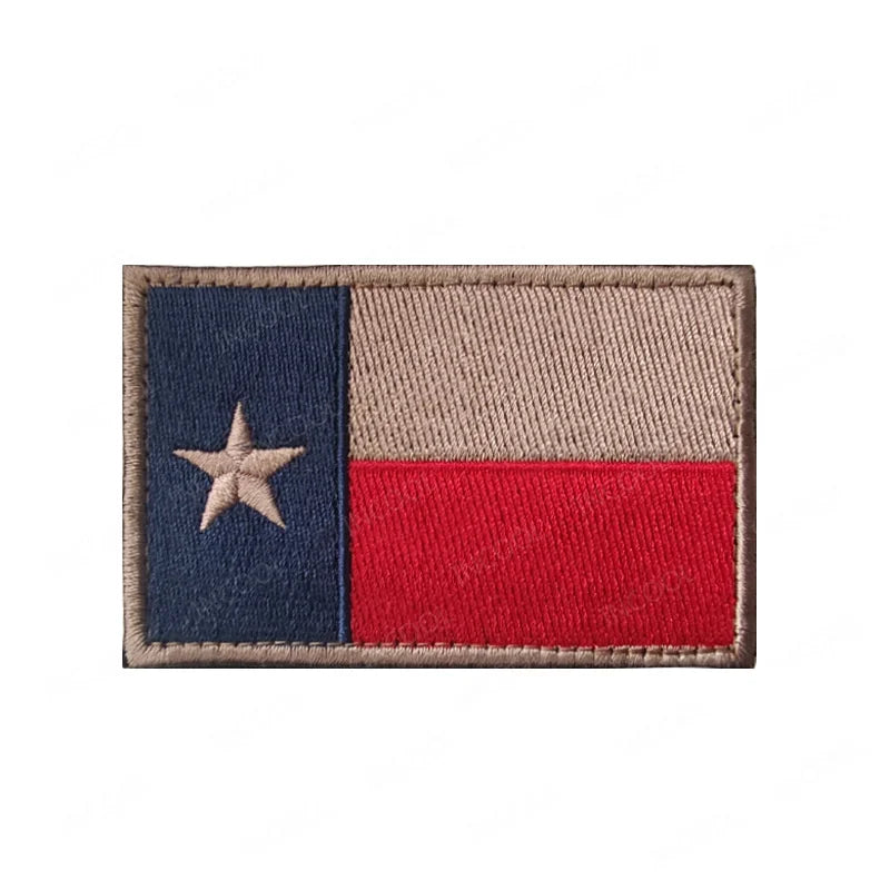 State of Texas Flag Full Embroidery Patches PVC Rubber Appliques TX Lone Star Tactical Decoration Badges For Clothing Backpack