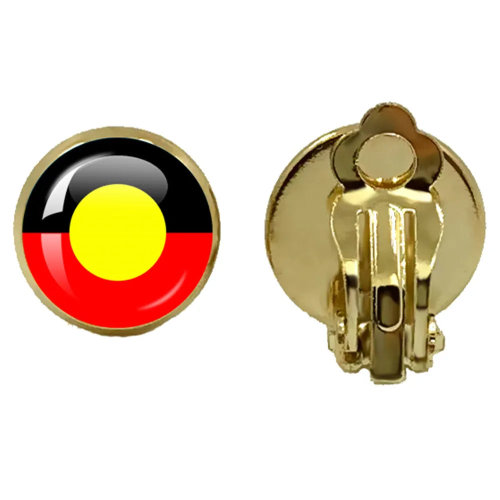 Australian Aboriginal Flag National Emblem Dangle Glass 25mm Key Chain Fashion  Key Chains Glass Cabochon Lady  Key Chains Jewel