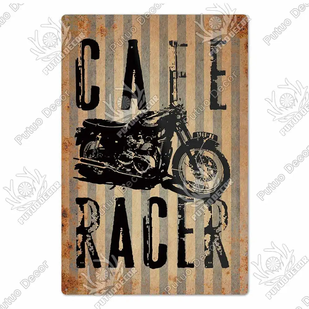 Putuo Decor Cafe Racer Vintage Tin Sign Plaque Metal Wall Art Stickers Garage Man Cave Pub Bar Retro Poster Iron Painting