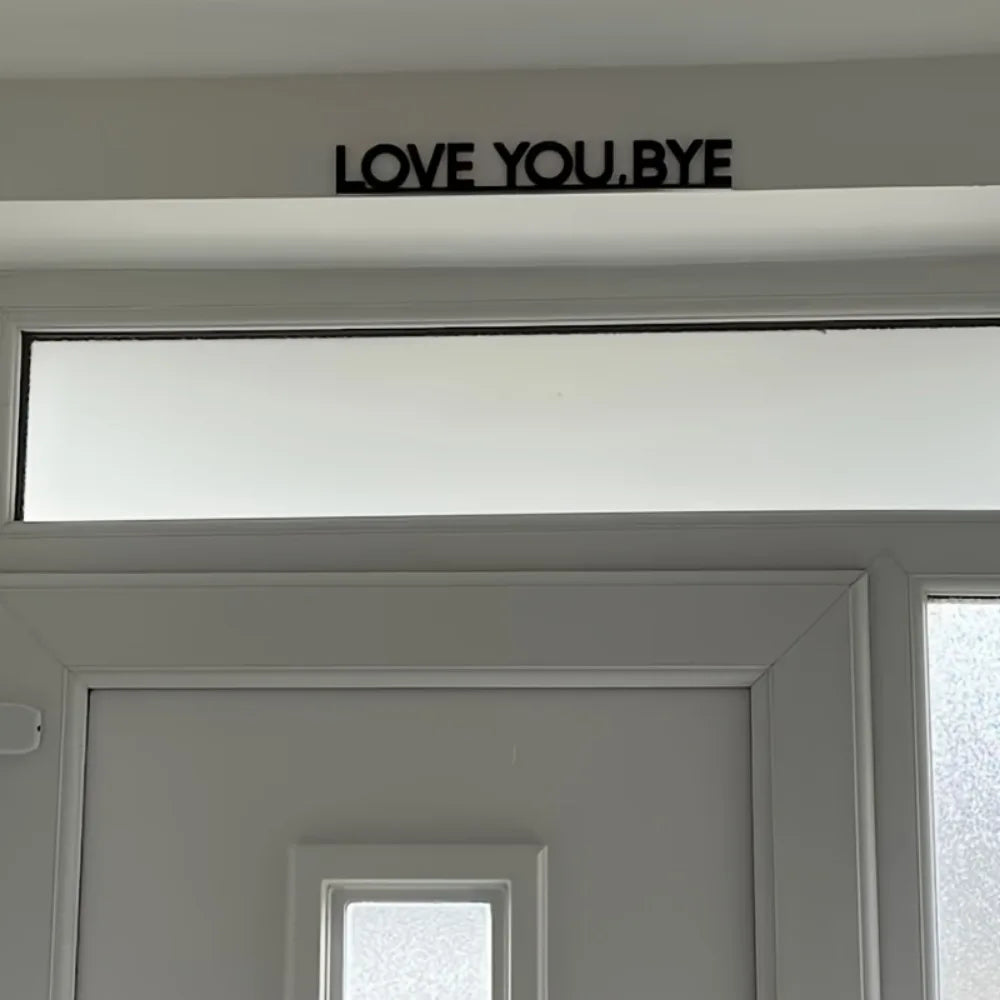Modern Metal "LOVE YOU, BYE" Wall Art – Love Themed Wall Sculpture for Living Room,Wedding,Christmas,Indoor Wall Mounted Artwork