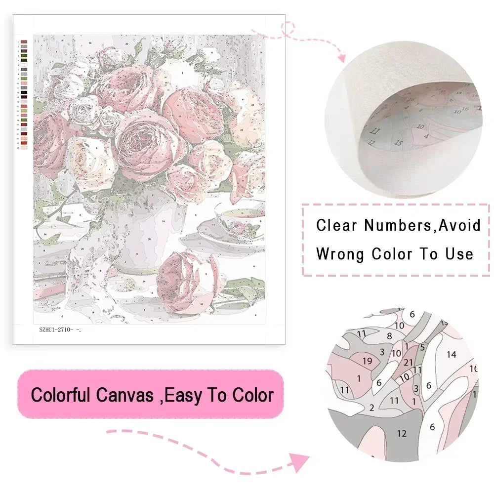 MINISO Oil Painting By Numbers Lady Knight Dark Demon Drawing Canvas DIY Pictures By Numbers Home Decor 