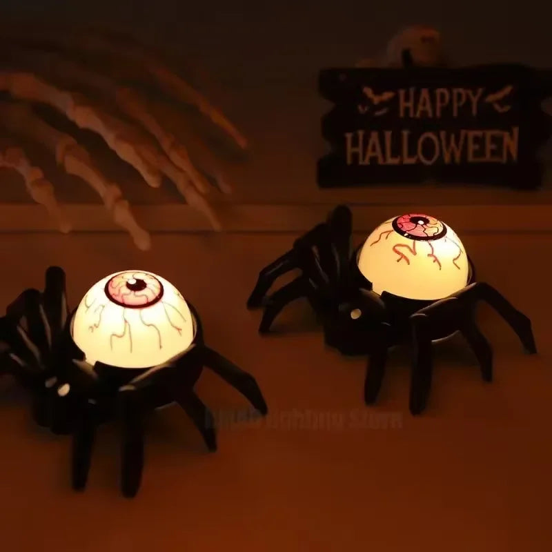 Spider Eye Light LED Candle Light Plastic Spider Skull Light Halloween Decoration Bar Ghost House Party Decoration Horror Prop