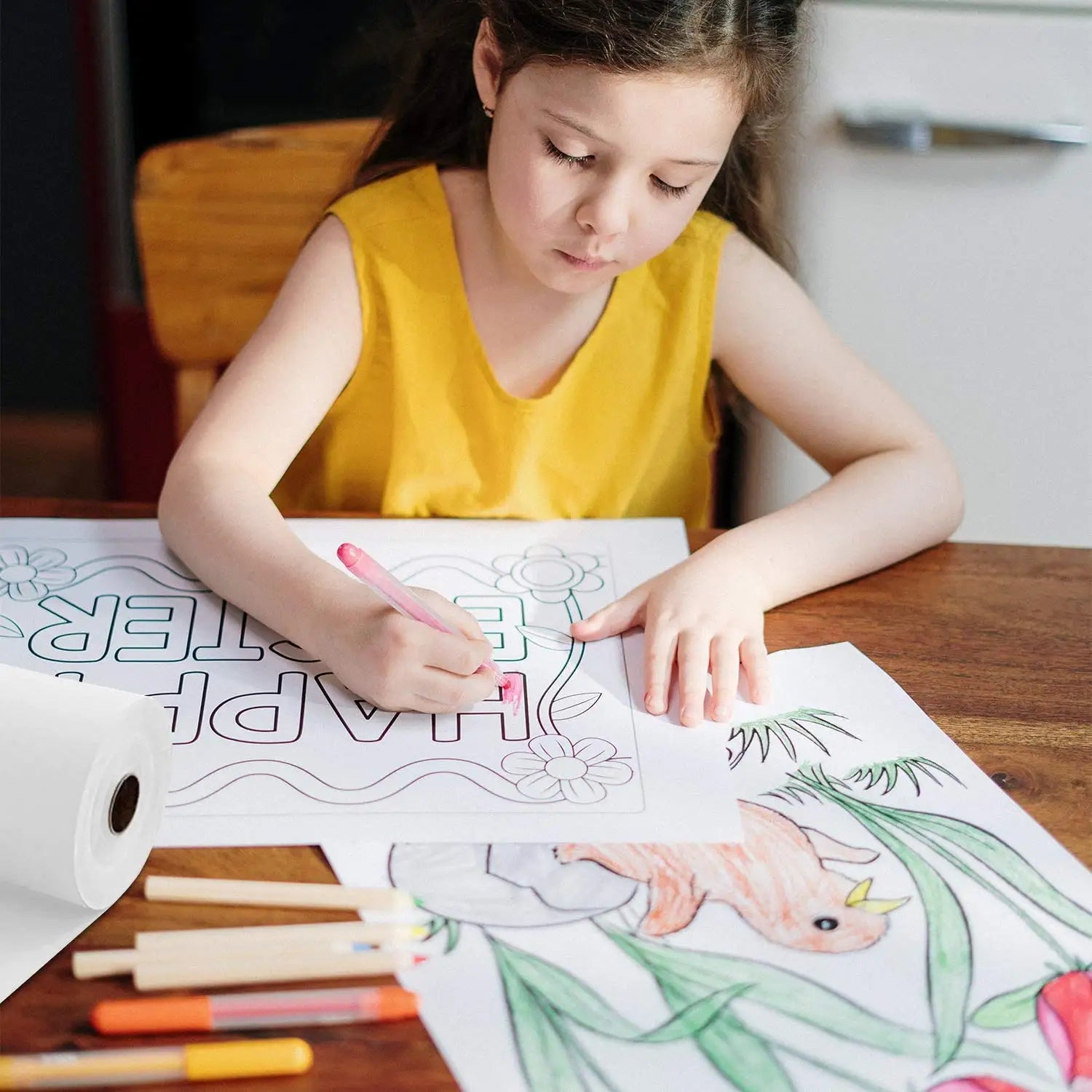 White Wrapping Paper Craft Paper Kraft Paper Roll Bulletin Board Paper Roll,Kids Art Supplies,Halloween Decor,DIY Christmas