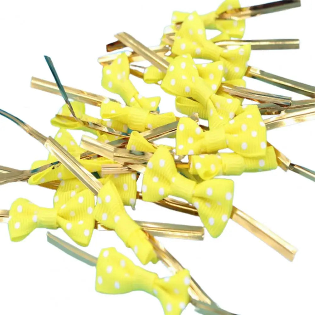 100Pcs/Set Packing Wire，Treat Bag Ties，Flexible Bendable Gift Wrapping Bow Tie Wrapping Binding Wire，for Bread Bag