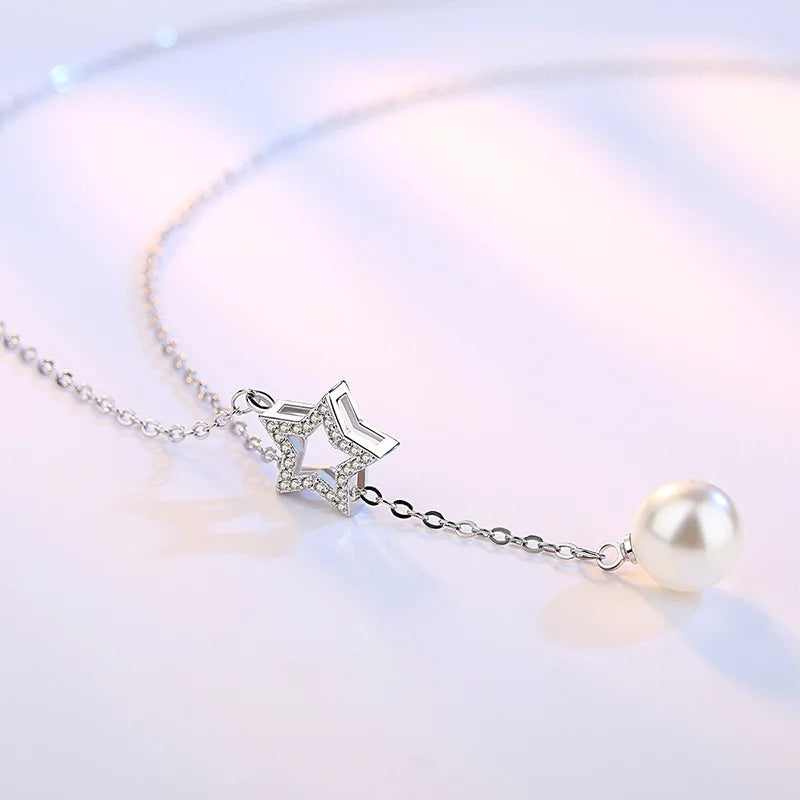 New 925 Sterling Silver Necklace For Women Round Pendent Sparkling Pave CZ Necklace Fashion Anniversary Birthday Jewelry Gifts