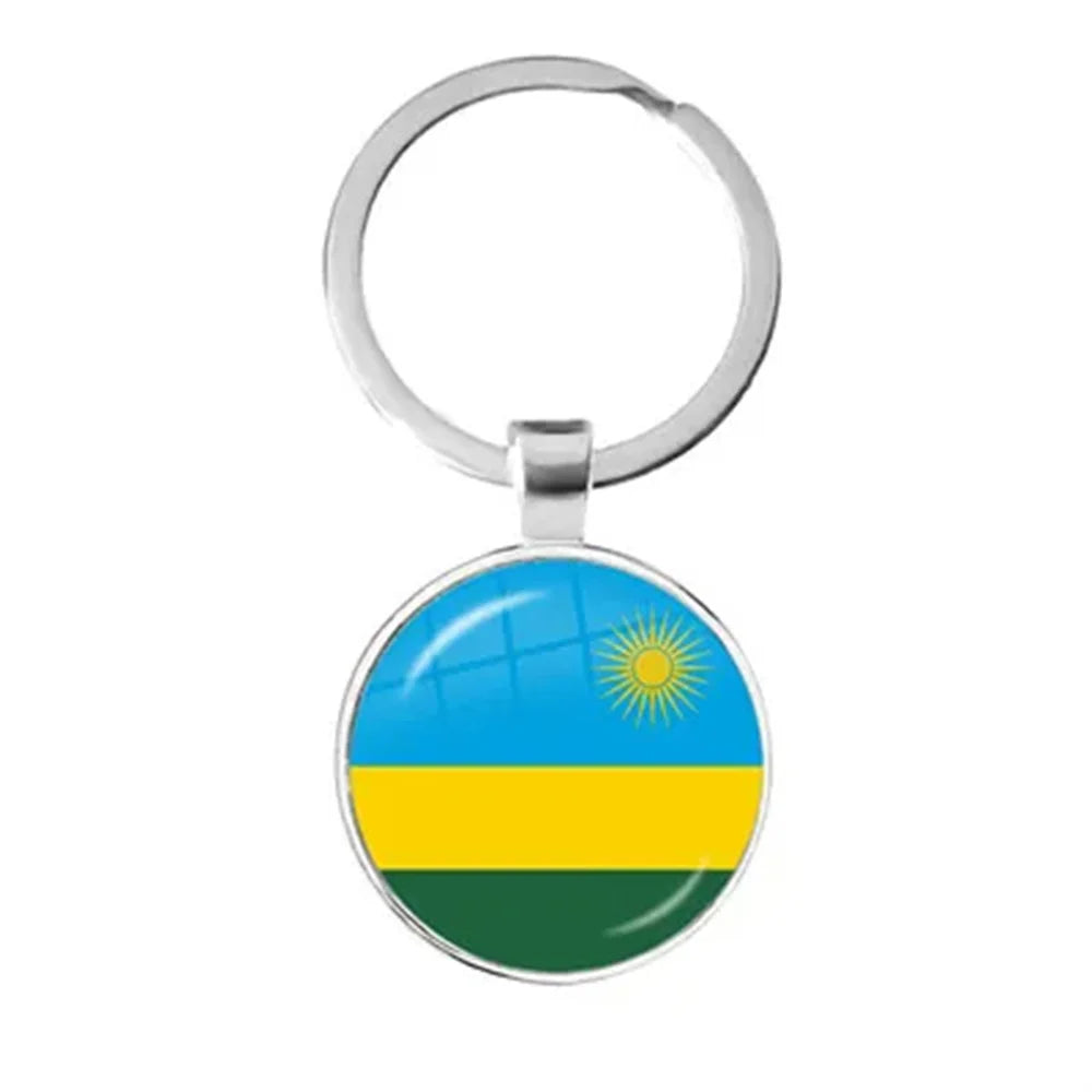 Western Sahara,Guinea,Saint Helena,Niger,Guinea-Bissau,Benin National Flag Keychain 25mm Glass Cabochon Key Rings For Gift