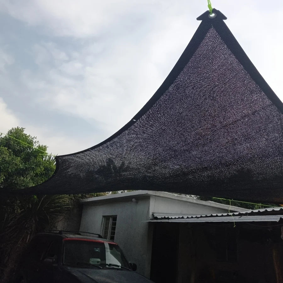 Professional - Grade Sunshade Net Cloth Set - 85% Efficient Sun - Shading Rate, with Matching Hanging Ropes! The Black Encrypted