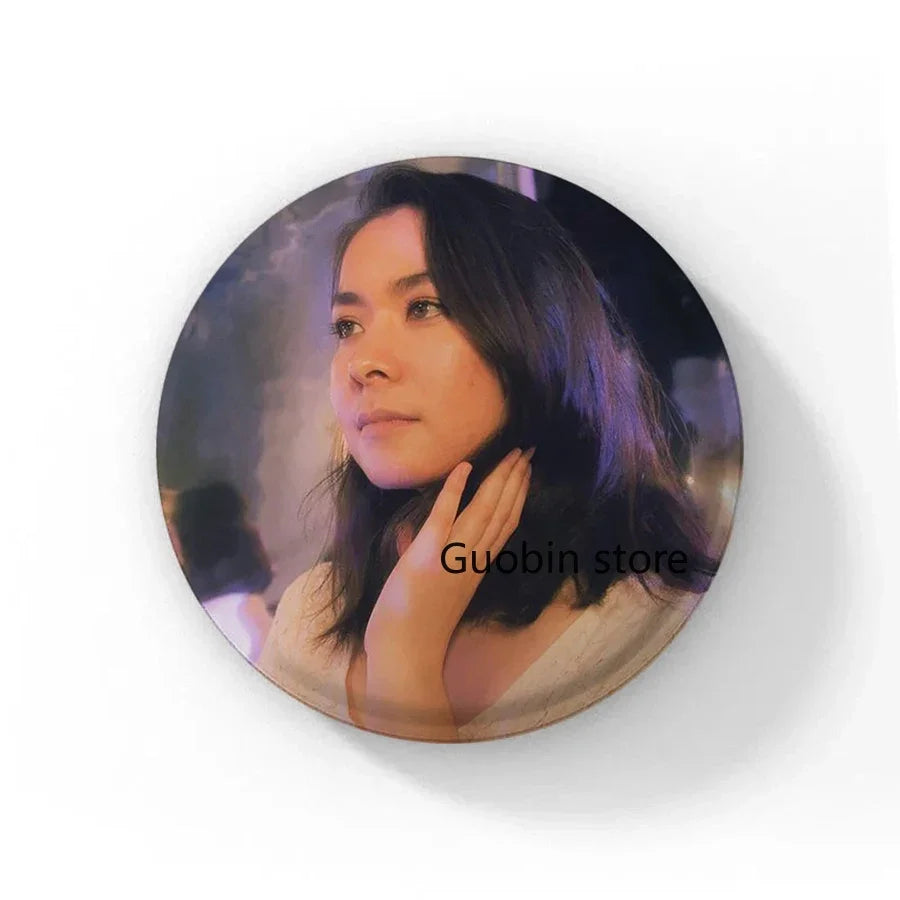 58mm Singer Mitski Enamel Pins Black and White Handmade Brooch Cartoon Cosplay Badge on Backpack Jewelry Accessories Gifts