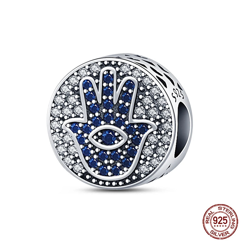 100% Real 925 Sterling Silver Classic Devil's Eye Charms Beads For Women Fit Original Qikaola Bracelets Fine DIY Jewelry Making