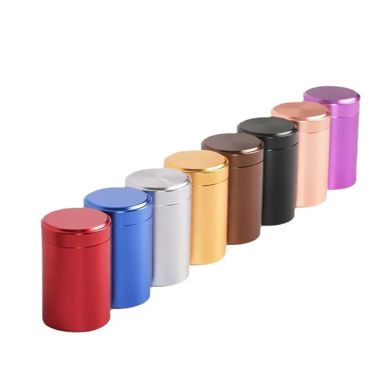 Portable Aluminum Alloy Tea Sealer Can  Mini Herbal Tea Storage Box with Airtight Lid - Gift Packaging Органайзери