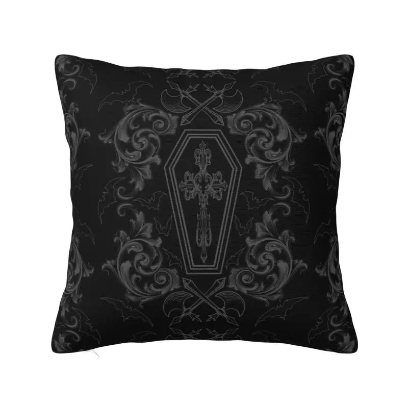 Custom Gothic Halloween Lace Bats Cushion Cover 45x45 Cm Polyester Throw Pillow Case For Sofa Living Room Decoration Pillowcase