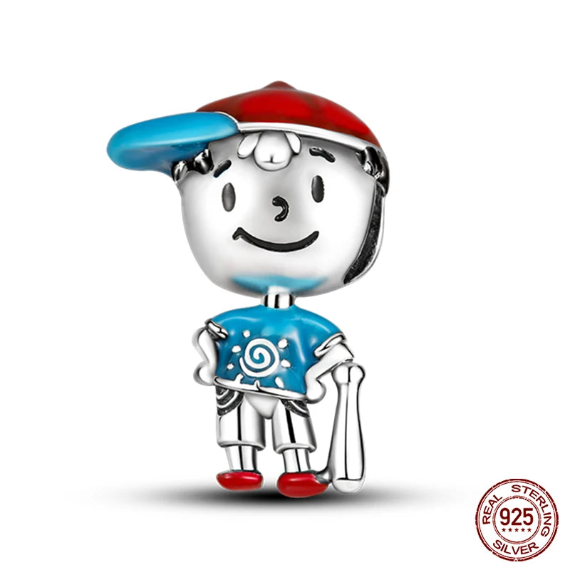 new in Real 925 Sterling Silver Boys and Girls Bicycle Charms Beads Fit Qikaola 925 Original Bracelets Fine DIY Jewelry Making