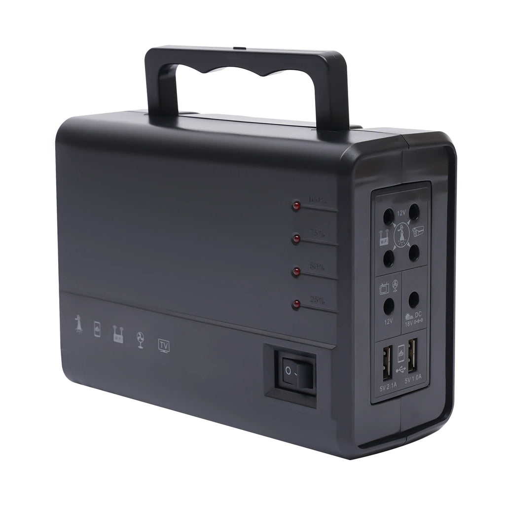 Portable Solar Panel Power Energy Storage Generator Kit Solar Home DC System Kit 4 LED Light Bulb USB Charger Generation