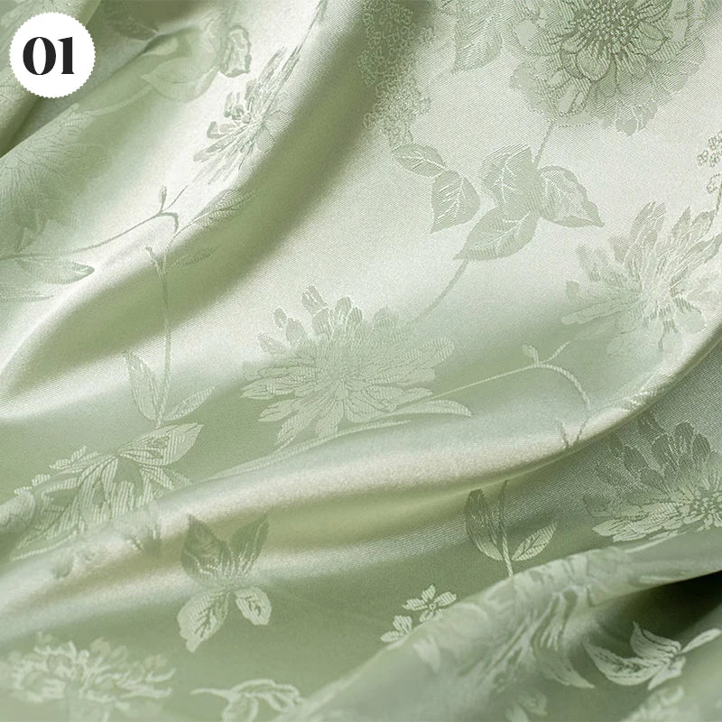 Floral Pattern Jacquard Damask Fabric Faux Silk Satin Brocade Fabric For DIY Sewing Cheongsam Hanfu Wedding Dress Garment Decor