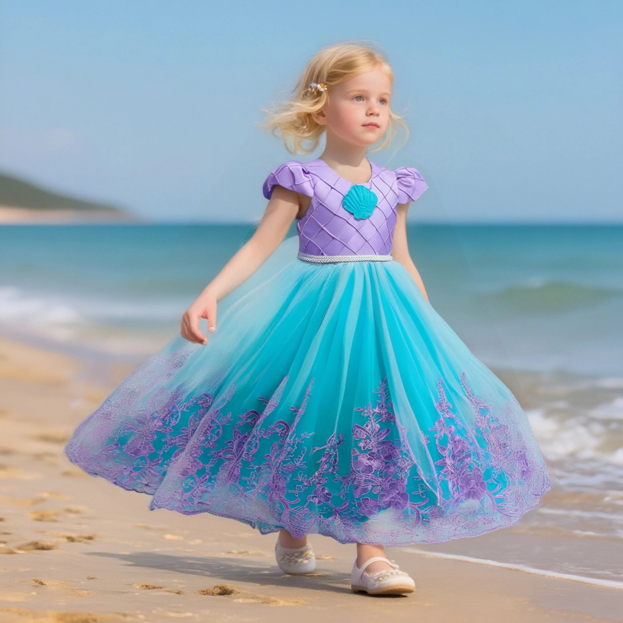 Summer Mermaid Dress Girls Kids Cosplay Dresses Princess Costume Perform Clothes Birthday Party Halloween Clothing