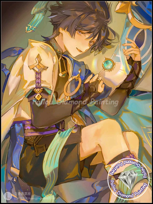 MINISO 5D DIY Diamond Painting Xiao Kazuha Wanderer Style Embroidery Square/Circular Mosaic Art Home Decoration Handmade DIY