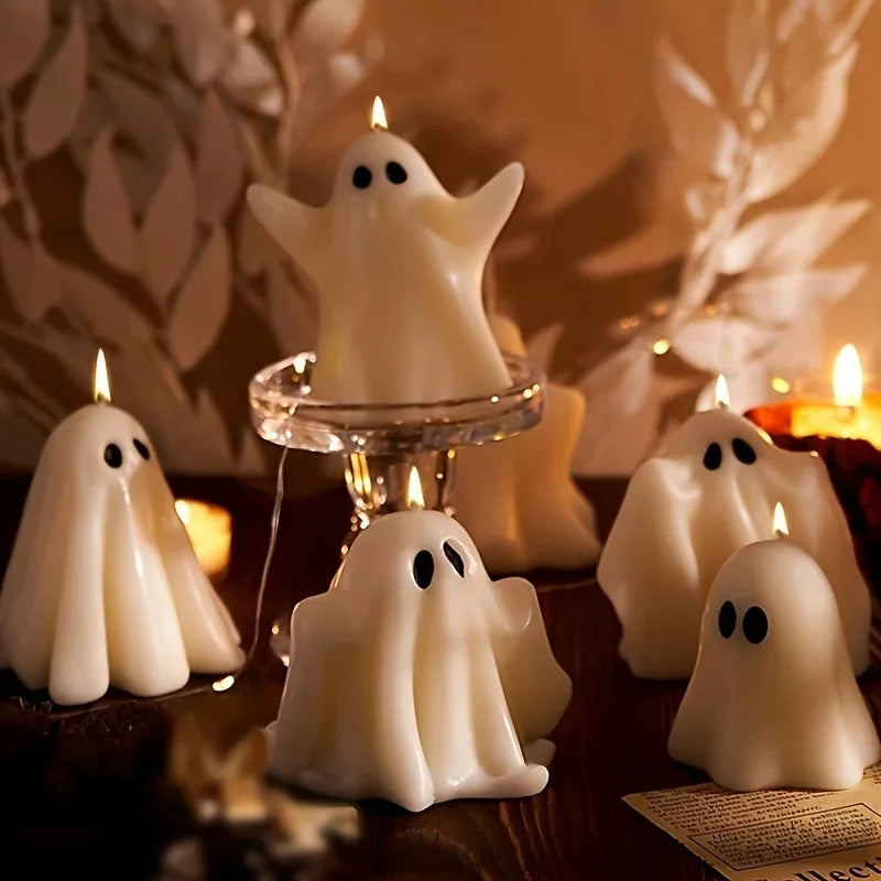 Handcrafted Halloween Ghost Candle Aromatherapy Smokeless Romantic Atmosphere Candle Styling Handmade Gift Festival Gift