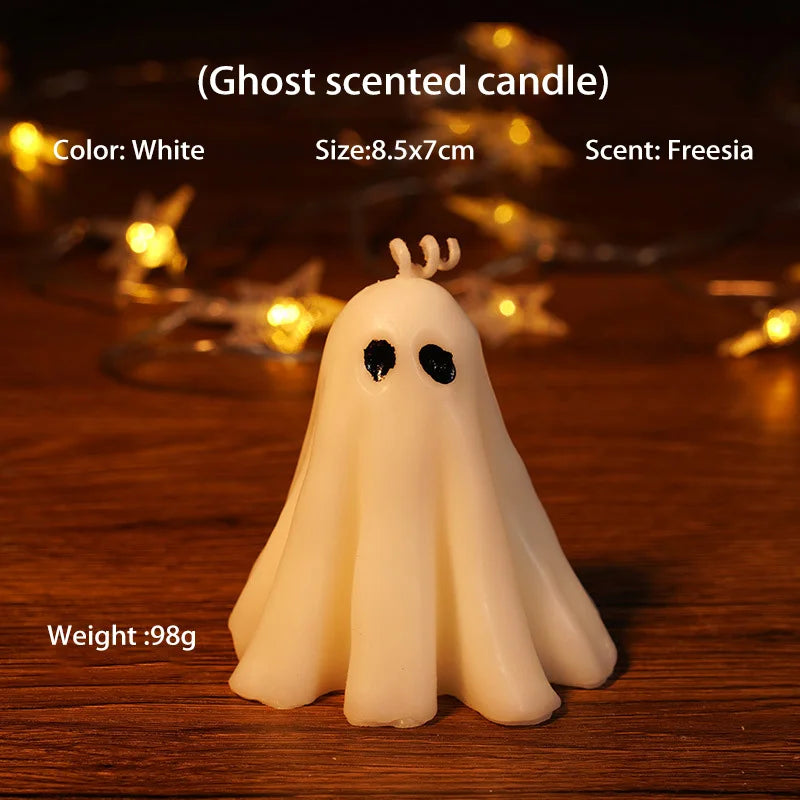 Handcrafted Halloween Ghost Candle Aromatherapy Smokeless Romantic Atmosphere Candle Styling Handmade Gift Festival Gift