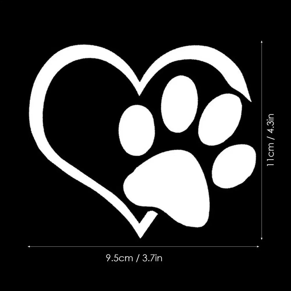 Wall Sticker Print Pet Paw With Heart Dog Cat Vinyl Decal Car Window Bumper Wall Sticker Decor For Home Wallpaper Cute ﻿