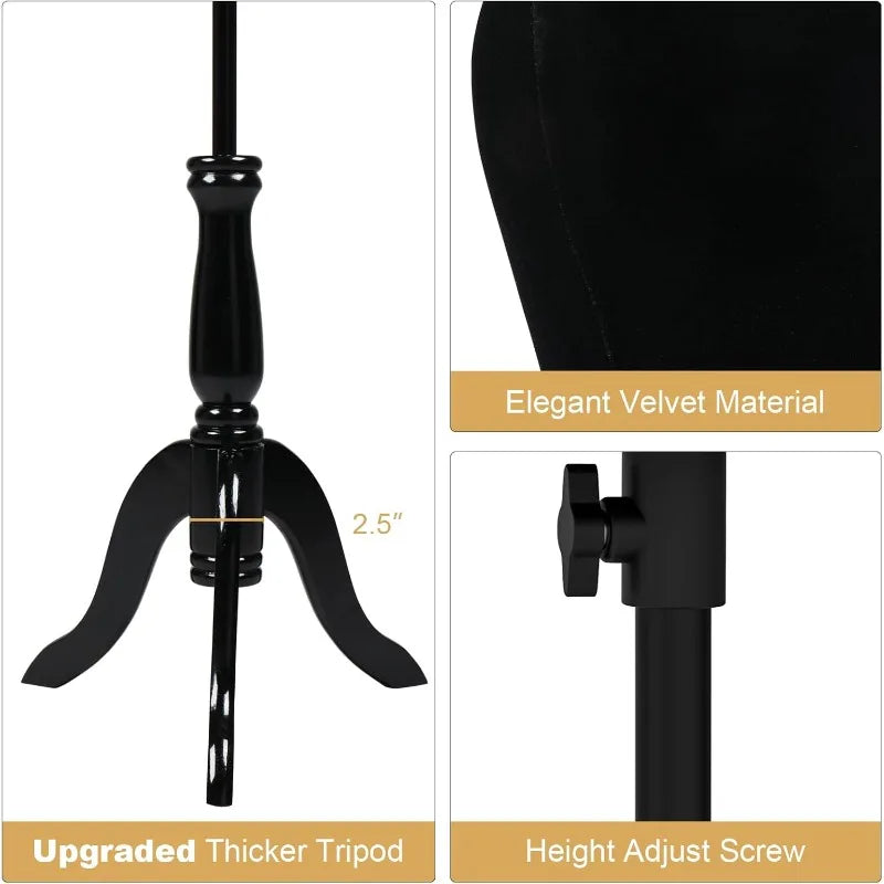 Female Dress Form Size 10-16, Adjustable Height Torso Body with Upgraded Tripod Stand, Medium Size Mannequin for Sewing a