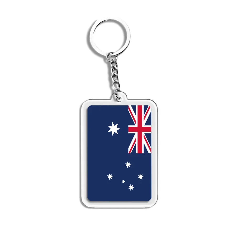 National Flag Keychain Serbia Spain Argentina USA Brazil France Portugal Denmark Poland Tunisia Flags Football Keyring Gifts